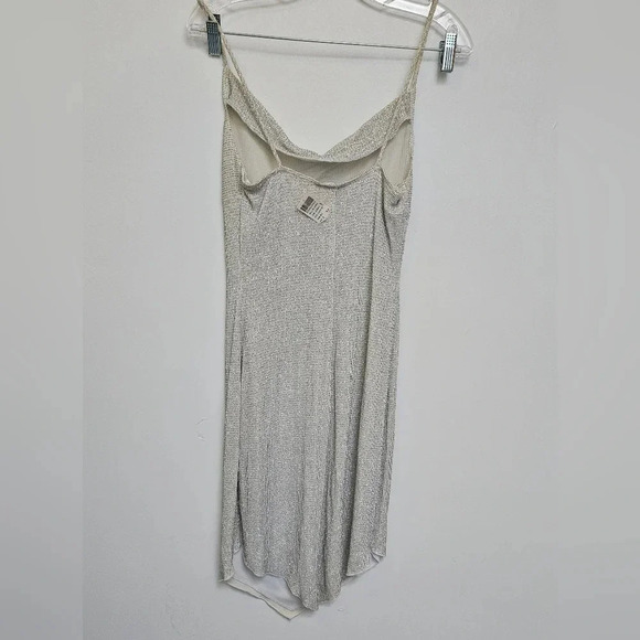 Wet Seal y2k Ivory Glitter Retro Stretchy Cowl Preppy knee length dress Sz M - Picture 7 of 11
